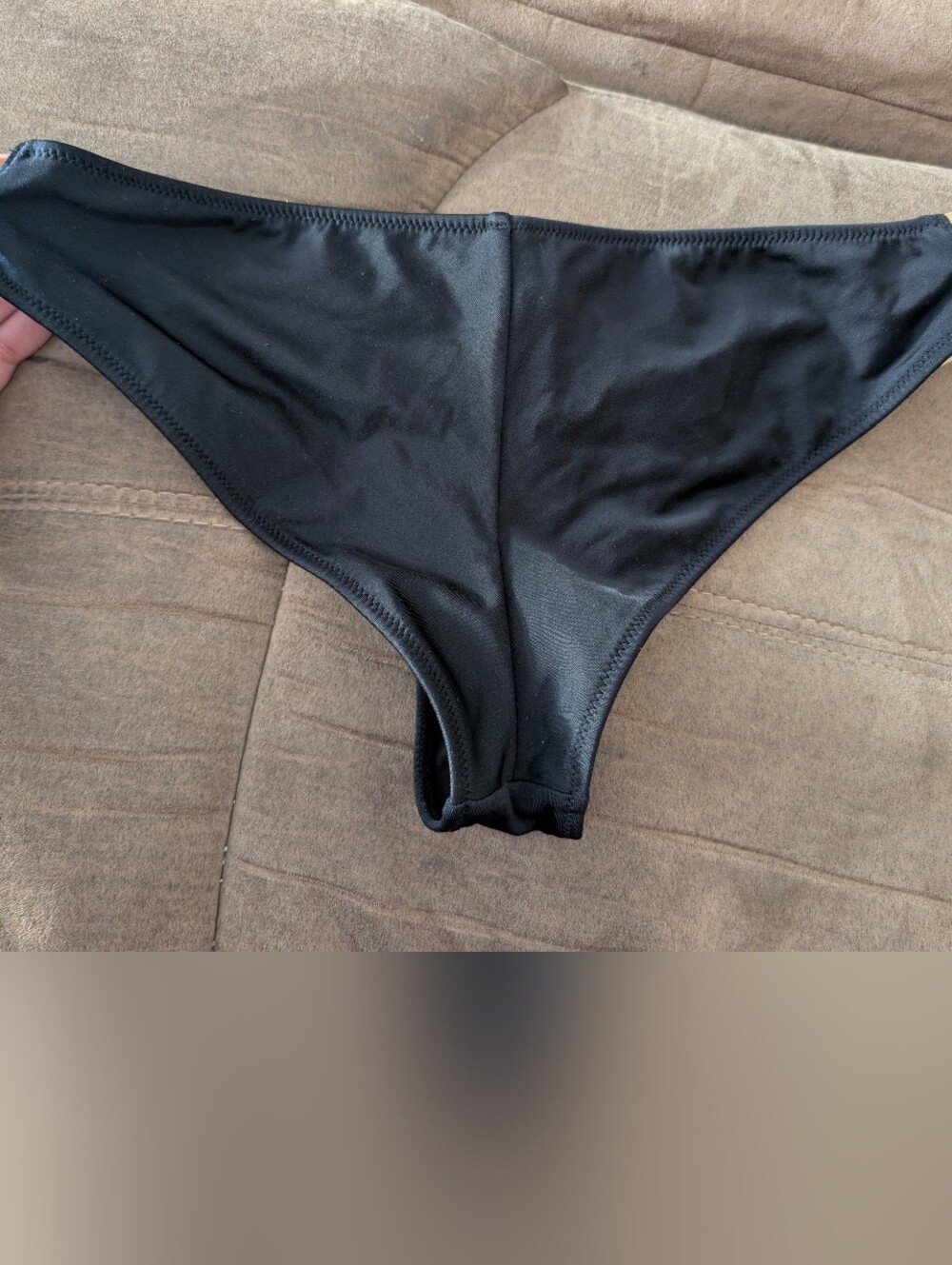 Victoria's Secret Black Bikini Bottom with Gold Strap Detail Size S - Picture 3 of 5